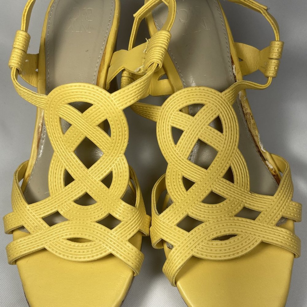 New York & Company Women’s Platform Wedge Heel Sandal Yellow Size 6